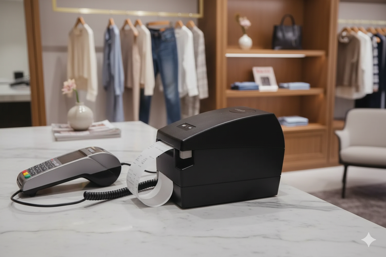 Kassasysteem kledingwinkel met bonprinter