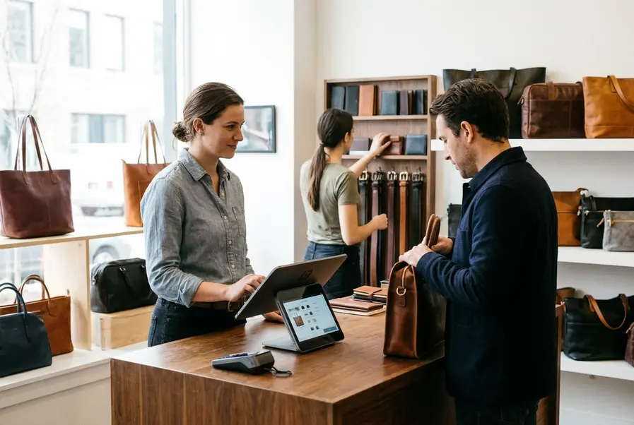 kassasysteem lederwaren