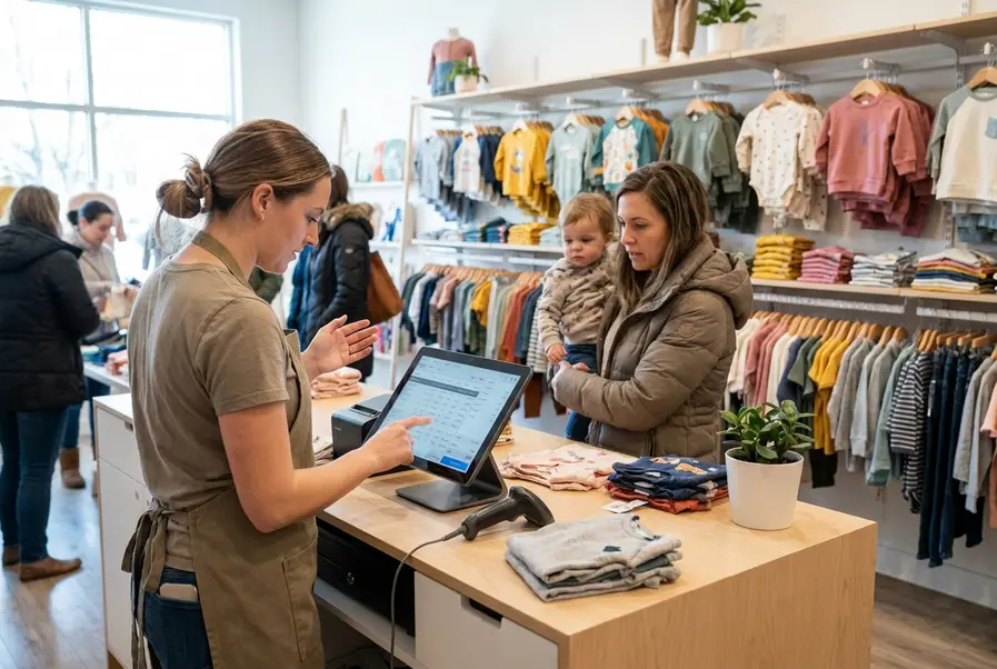kassasysteem voor kinderkledingwinkel
